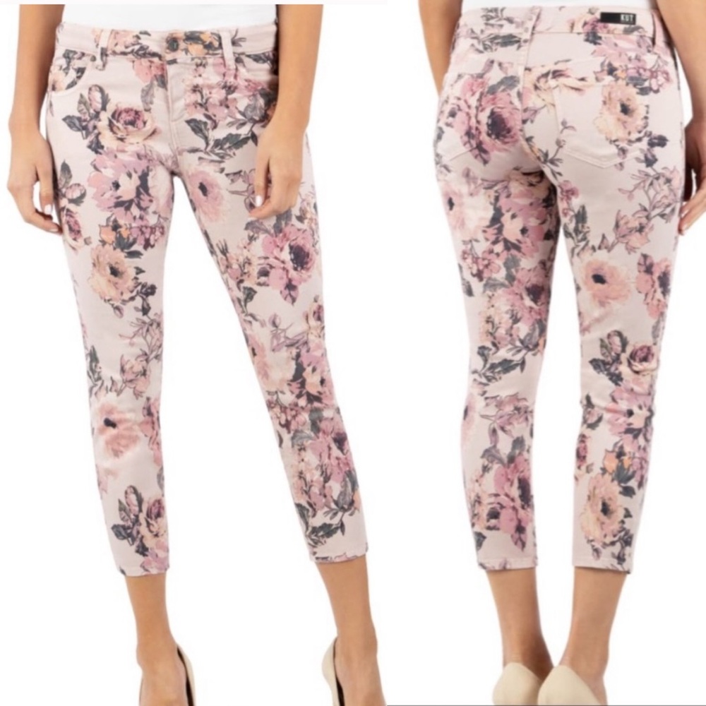 Kut from the Kloth Connie Floral Crop Skinny Jeans